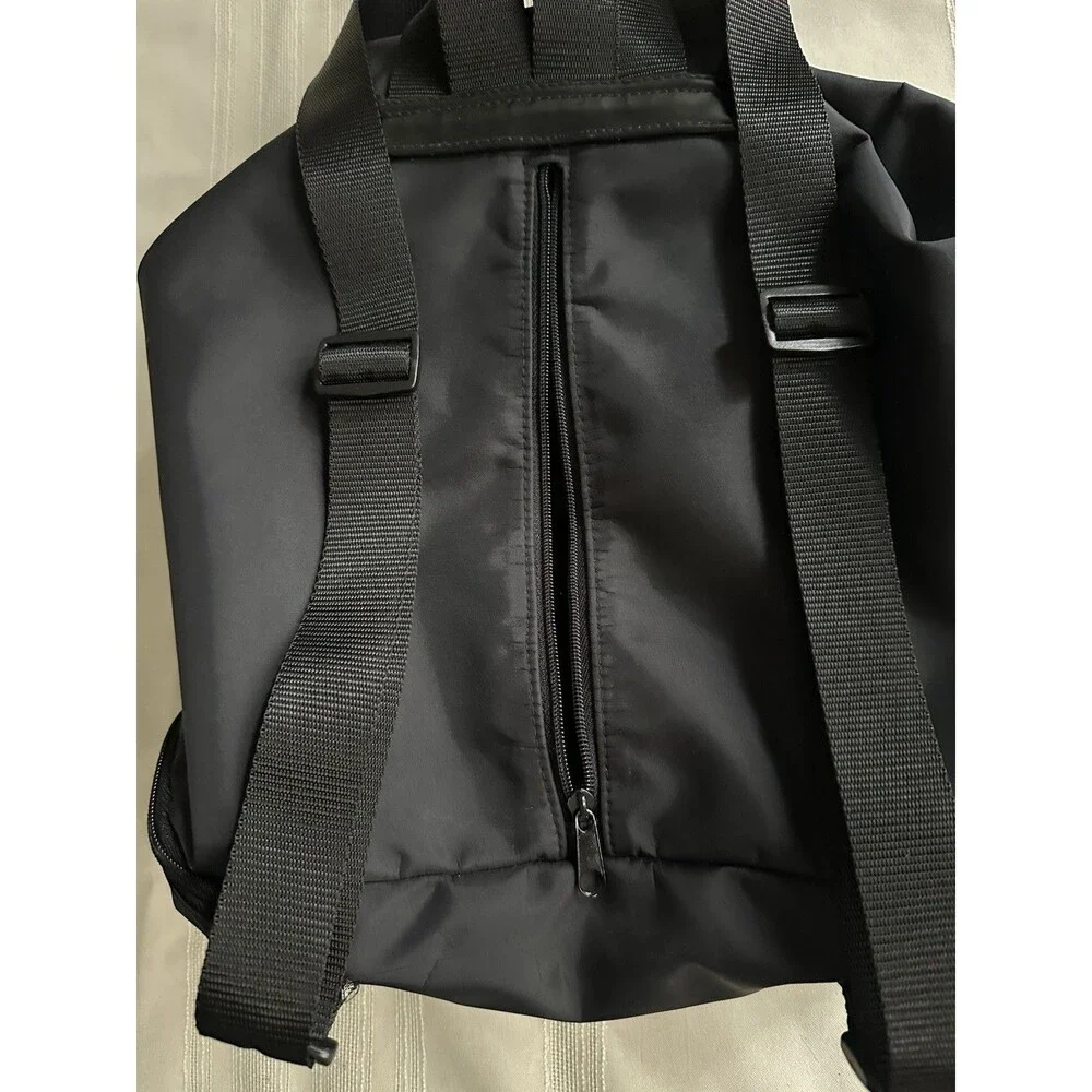 Kenneth Cole Reaction Black Nylon Backpack Buckle Strap Adjustable Large 18”x 12